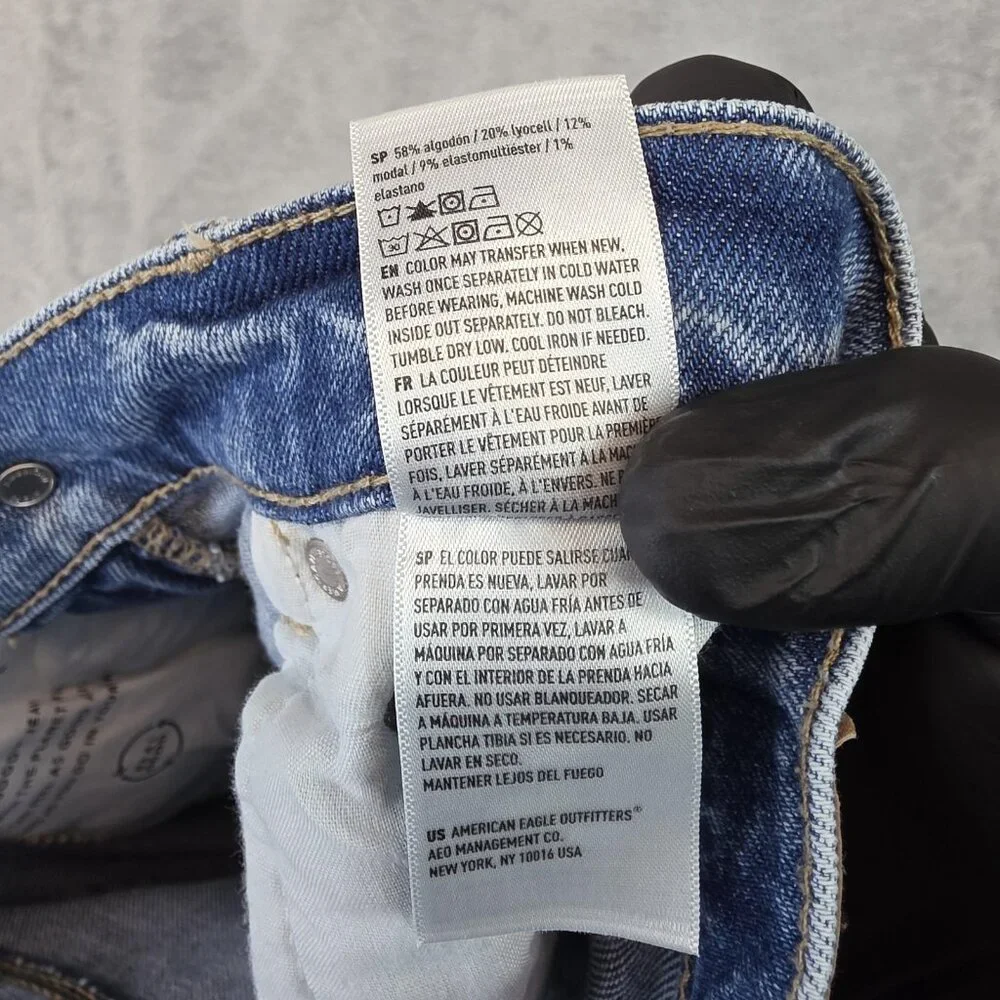 American Eagle Outfitters 90s Boyfriend Jeans Womens 000 High Rise Distressed - Picture 6 of 13